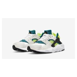 Nike Air Huarache Run White Volt Bright Spruce 654275-045 6Y